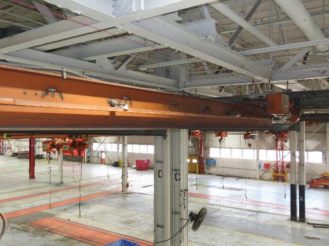 Cleveland Tramrail P&H 1 Ton Single Girder Underhung Bridge Crane 45' 10" Span