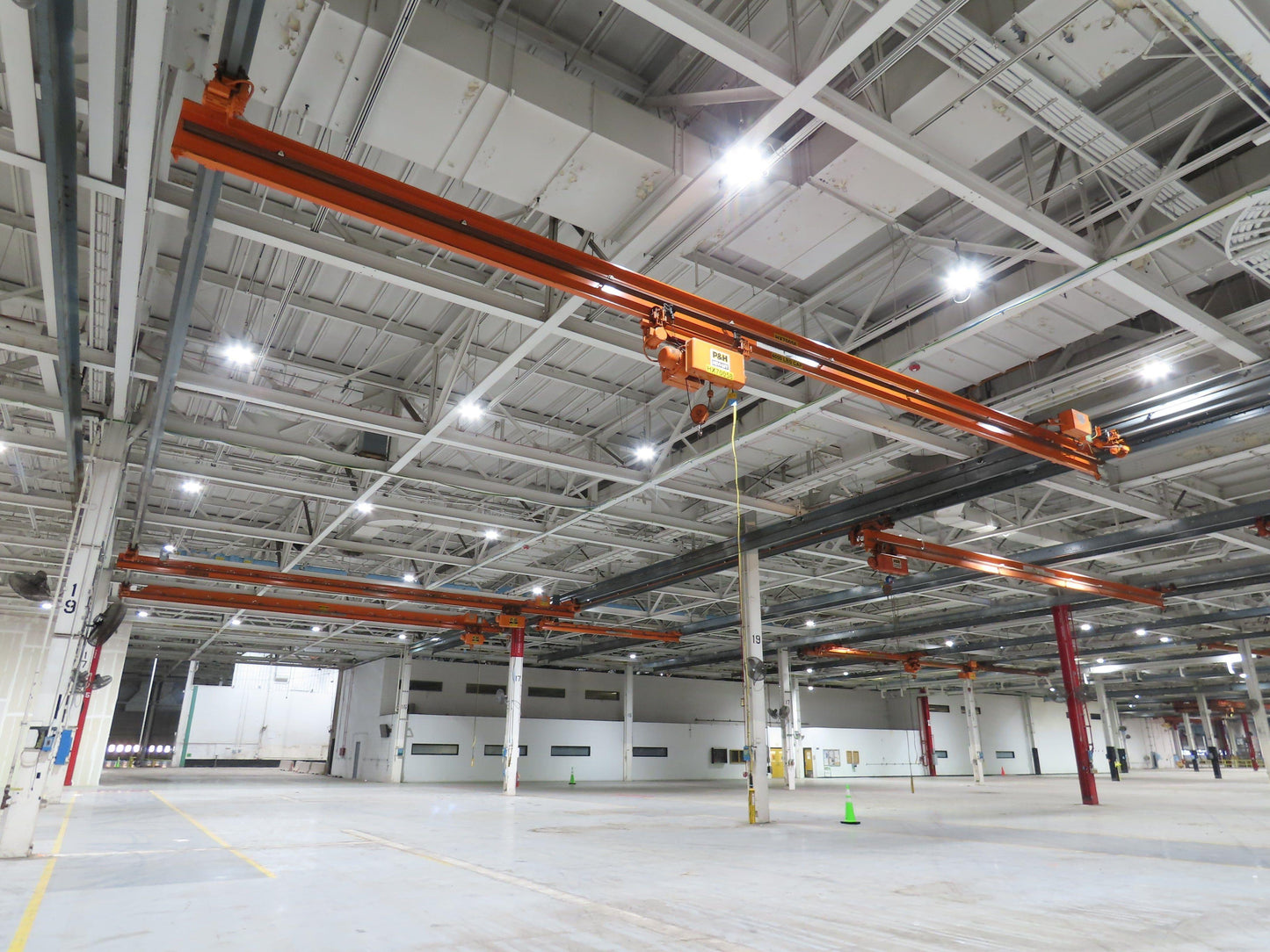 Cleveland Tramrail P&H 2 Ton Single Girder Underhung Bridge Crane 45' 10" Span