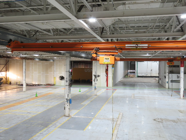 Cleveland Tramrail P&H 2 Ton Single Girder Underhung Bridge Crane 45' 10" Span