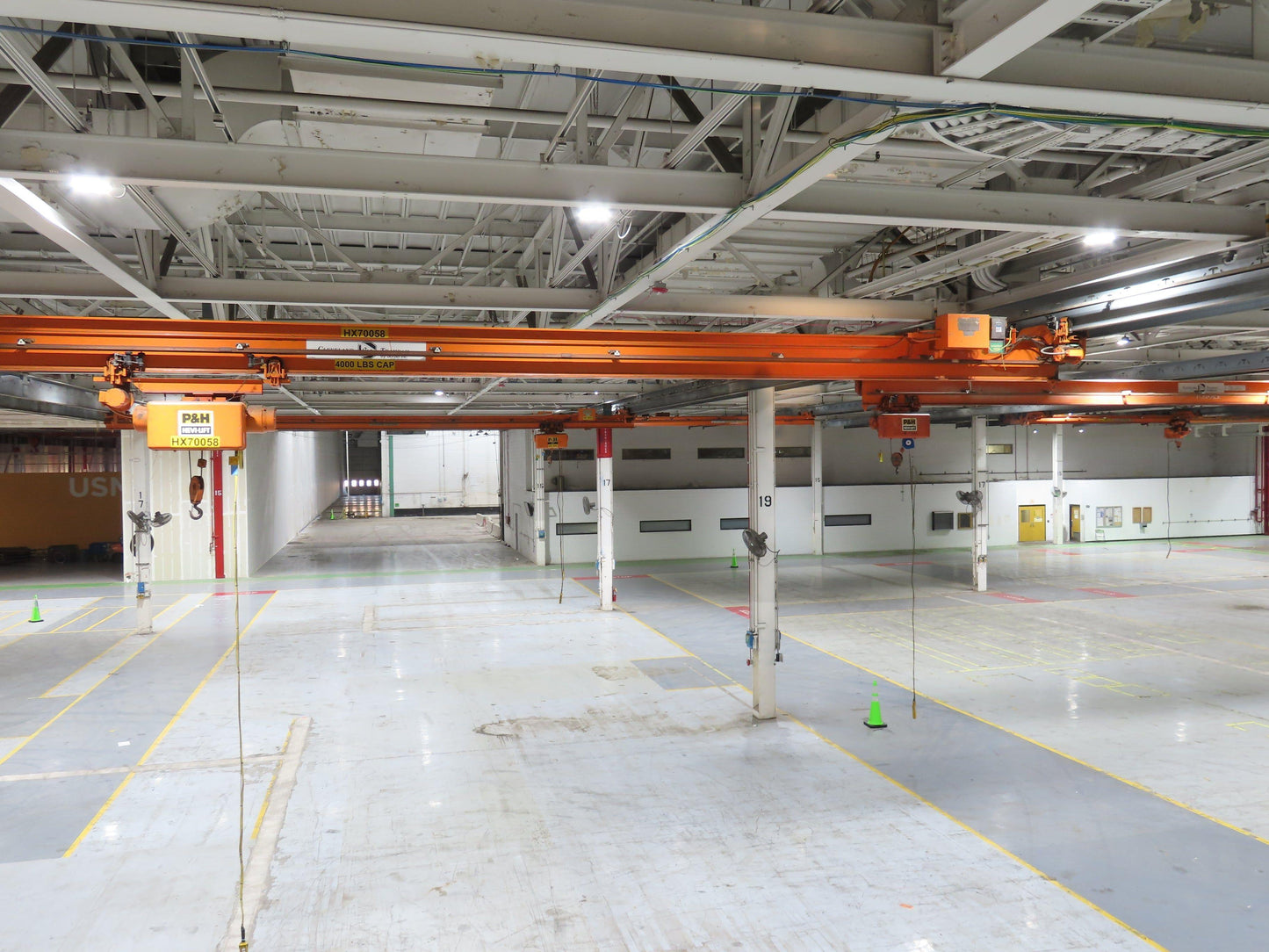 Cleveland Tramrail P&H 2 Ton Single Girder Underhung Bridge Crane 45' 10" Span