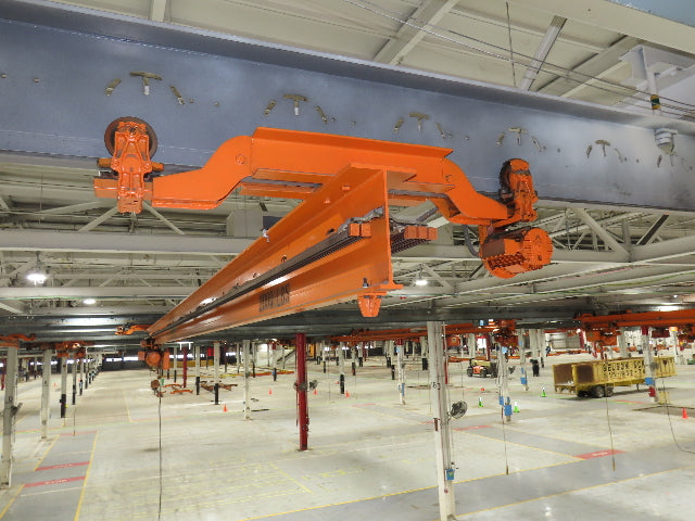 Cleveland Tramrail P&H 1 Ton Single Girder Underhung Bridge Crane 45' 10" Span