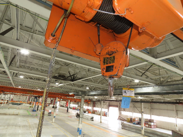 Cleveland Tramrail P&H 2 Ton Single Girder Underhung Bridge Crane 45' 10" Span