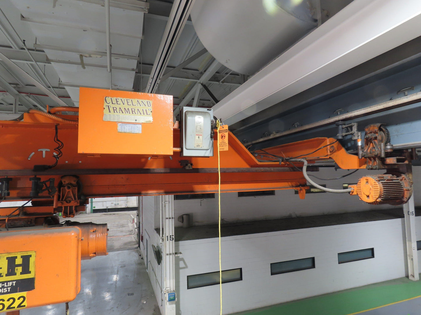 Cleveland Tramrail P&H 2 Ton Single Girder Underhung Bridge Crane 45' 10" Span