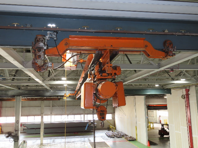 Cleveland Tramrail P&H 2 Ton Single Girder Underhung Bridge Crane 45' 10" Span