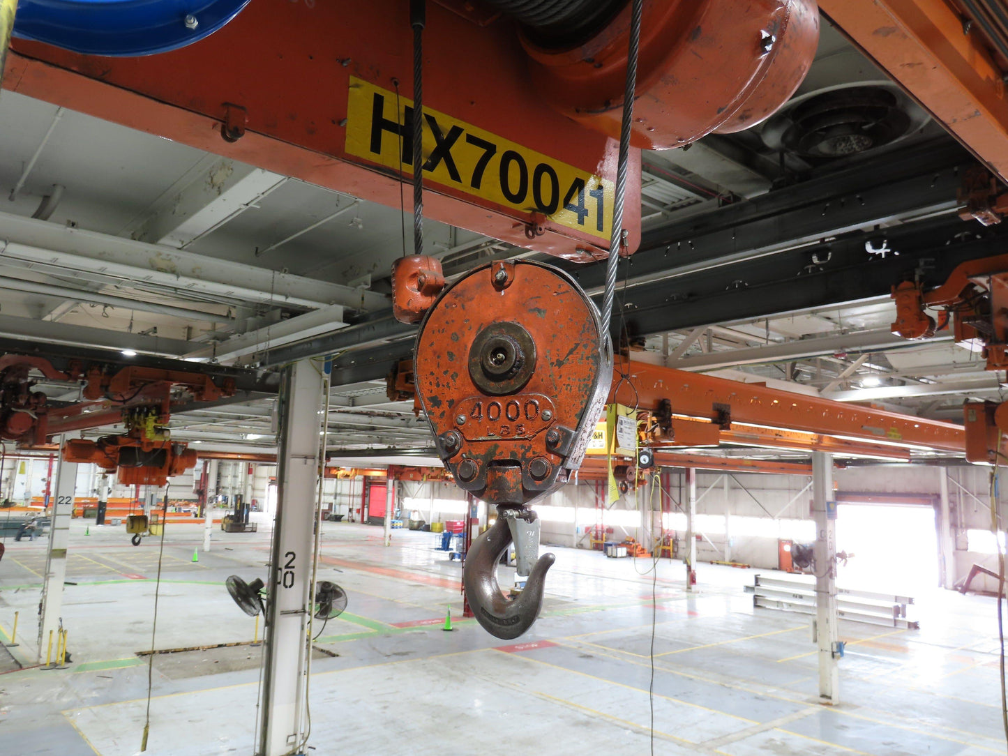 Cleveland Tramrail P&H 2 Ton Single Girder Underhung Bridge Crane 45' 10" Span