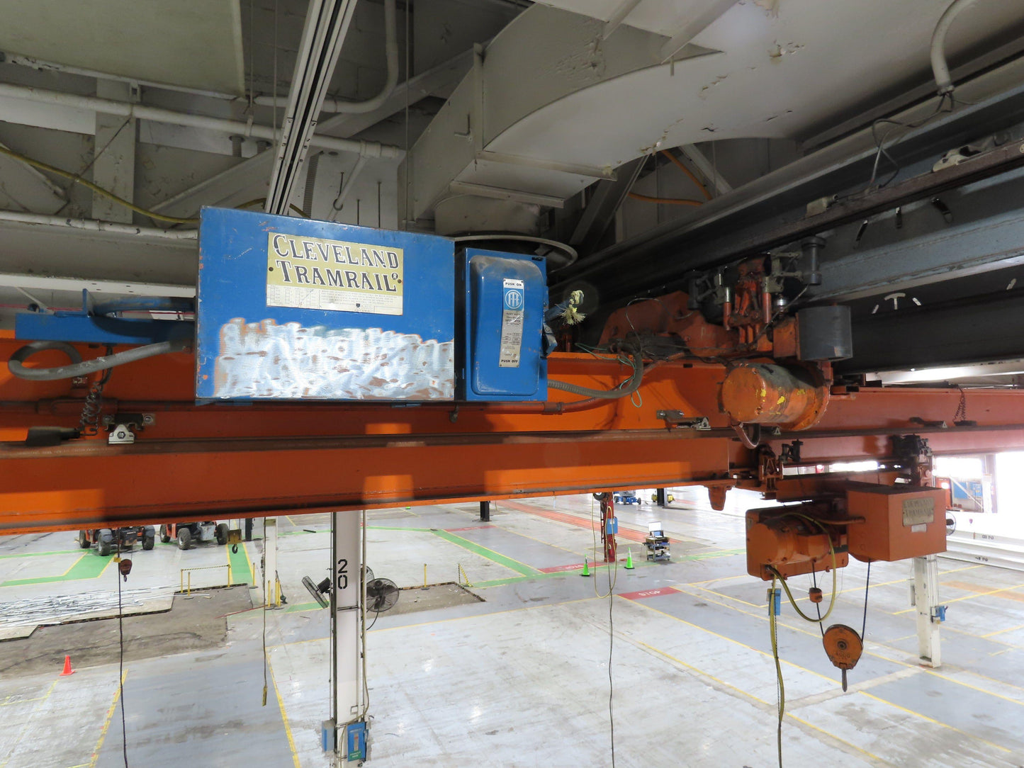 Cleveland Tramrail P&H 2 Ton Single Girder Underhung Bridge Crane 45' 10" Span
