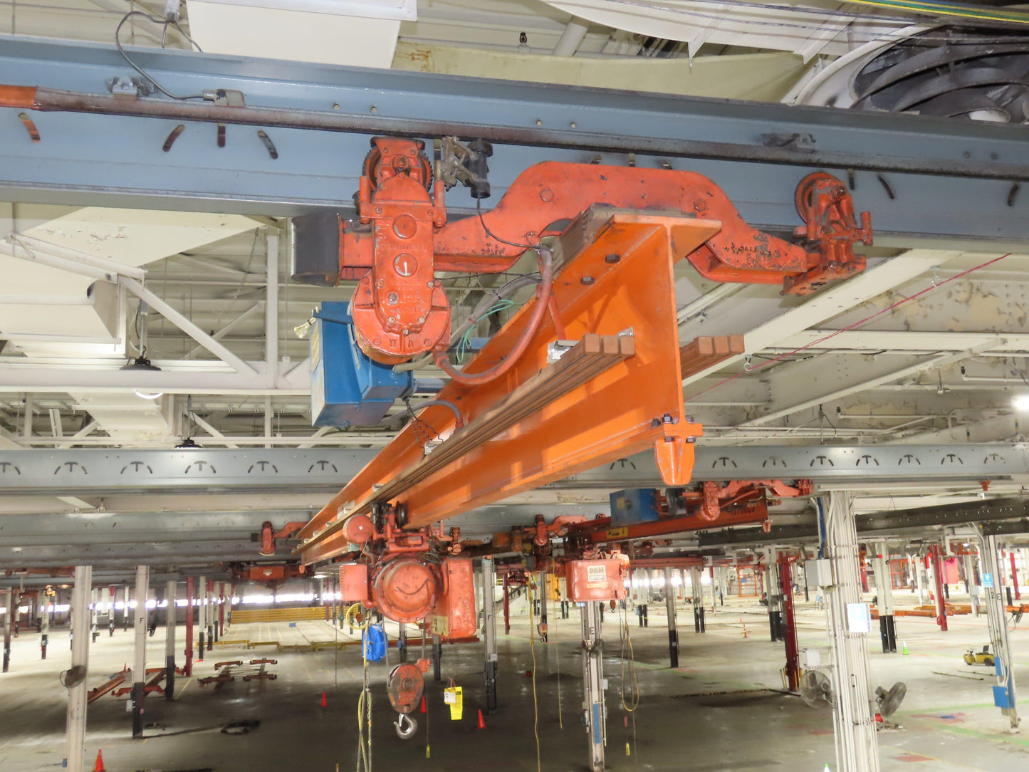 Cleveland Tramrail P&H 2 Ton Single Girder Underhung Bridge Crane 45' 10" Span