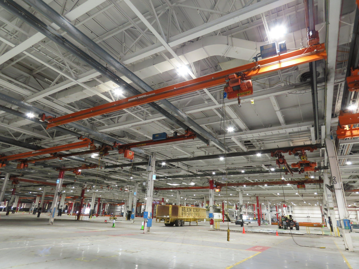 Cleveland Tramrail P&H 2 Ton Single Girder Underhung Bridge Crane 45' 10" Span