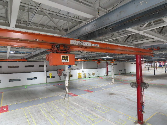 Cleveland Tramrail P&H 2 Ton Single Girder Underhung Bridge Crane 45' 10" Span