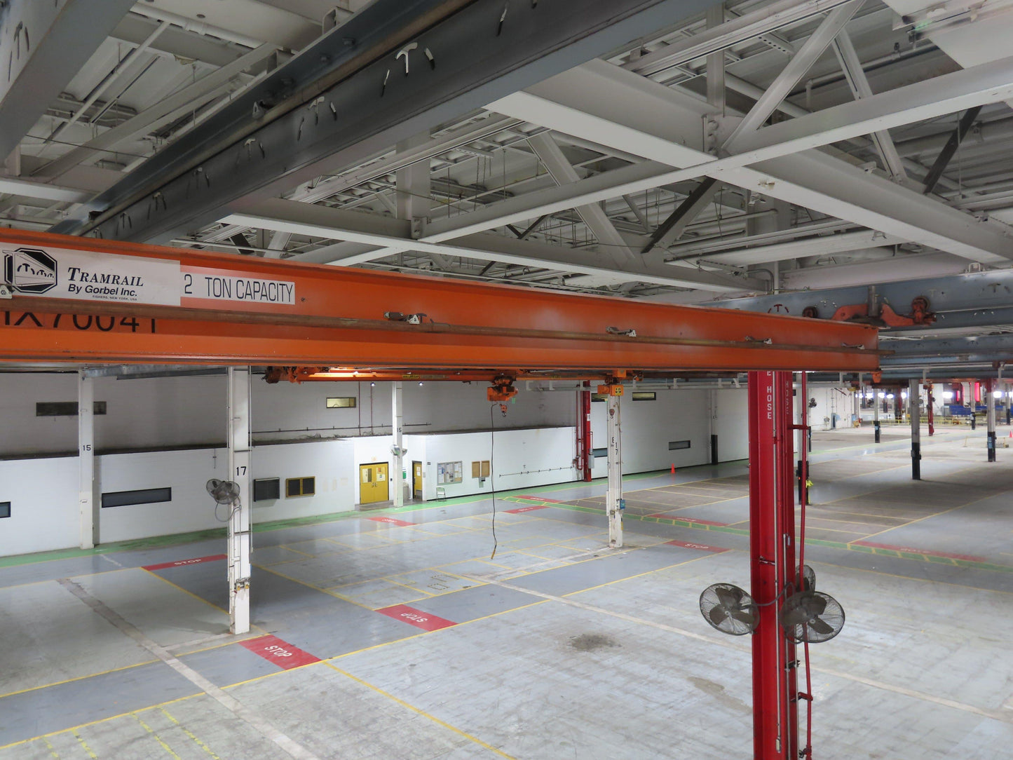 Cleveland Tramrail P&H 2 Ton Single Girder Underhung Bridge Crane 45' 10" Span