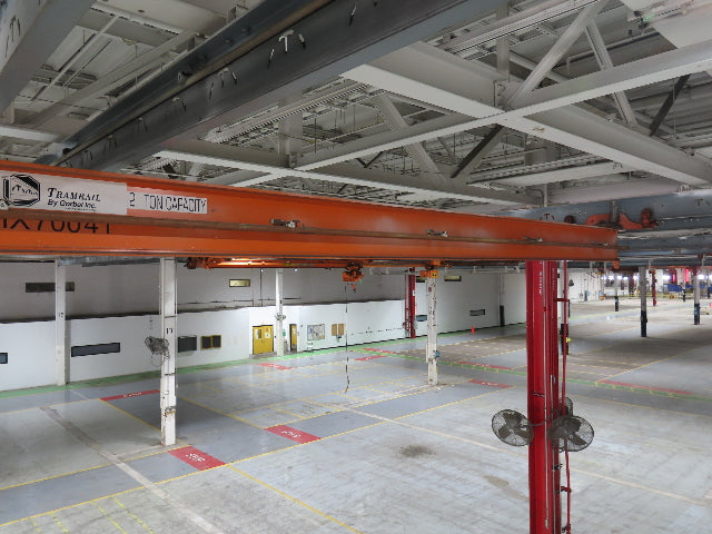 Cleveland Tramrail P&H 2 Ton Single Girder Underhung Bridge Crane 45' 10" Span