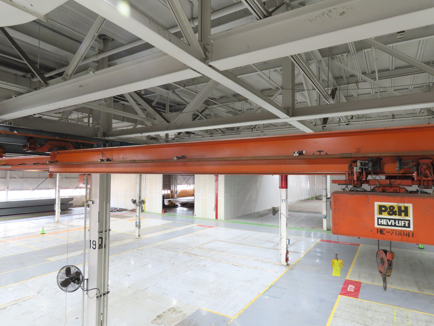 Cleveland Tramrail P&H 2 Ton Single Girder Underhung Bridge Crane 45' 10" Span