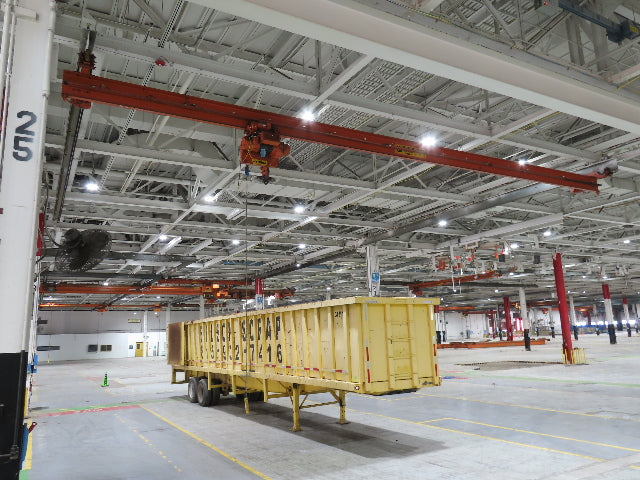Cleveland Tramrail P&H 1 Ton Single Girder Underhung Bridge Crane 45' 10" Span
