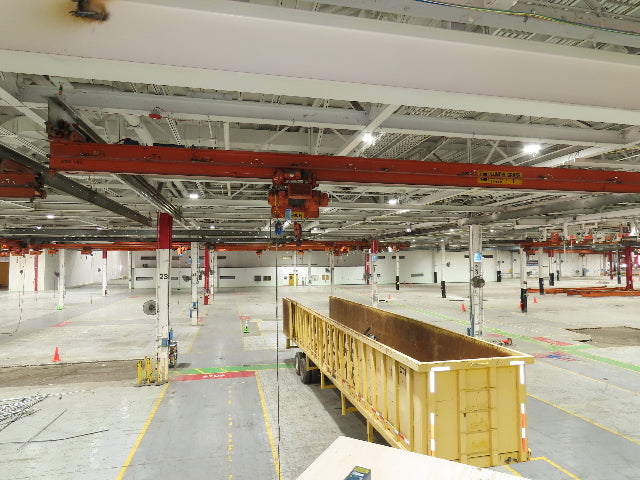 Cleveland Tramrail P&H 1 Ton Single Girder Underhung Bridge Crane 45' 10" Span
