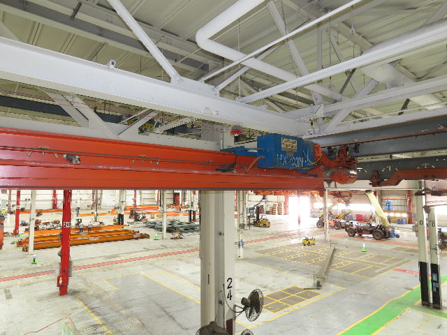 Cleveland Tramrail P&H 1 Ton Single Girder Underhung Bridge Crane 45' 10" Span