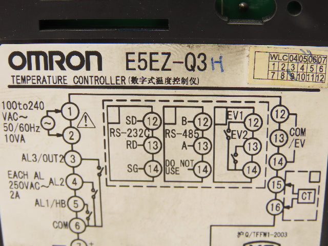 Omron E5EZ-Q3H Digital Temperature Controller 100-240V 2A