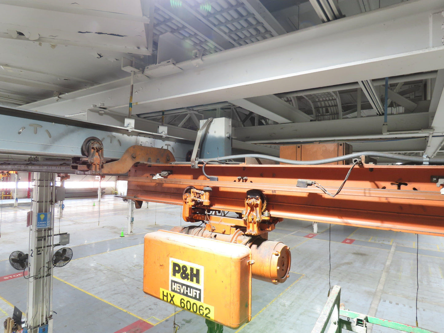 Cleveland Tramrail P&H 1 Ton Single Girder Underhung Bridge Crane 21' 8" Span