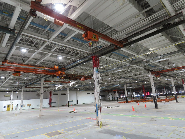 Cleveland Tramrail P&H 1 Ton Single Girder Underhung Bridge Crane 21' 8" Span