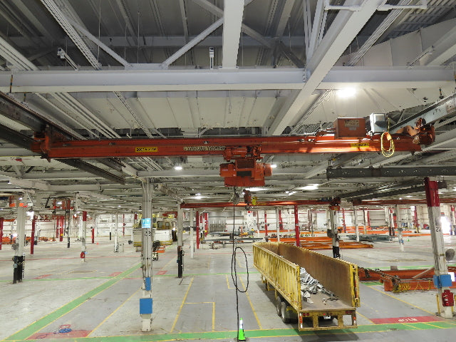 Cleveland Tramrail P&H 1 Ton Single Girder Underhung Bridge Crane 21' 8" Span