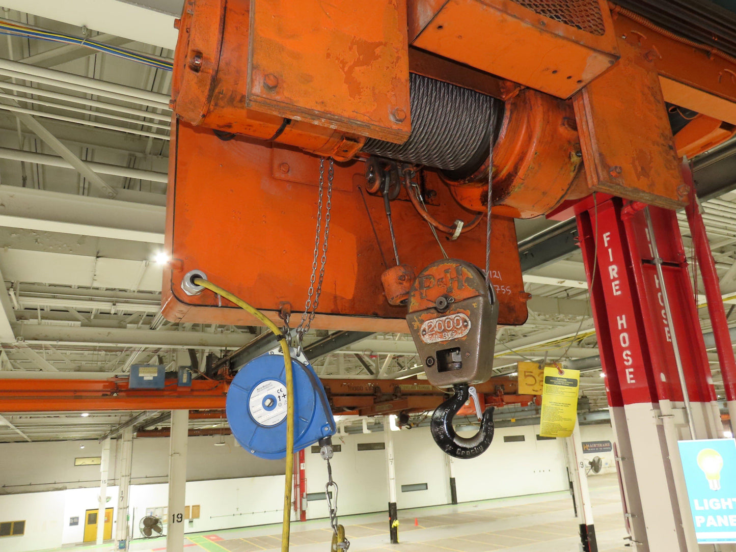 Cleveland Tramrail P&H 1 Ton Single Girder Underhung Bridge Crane 21' 8" Span