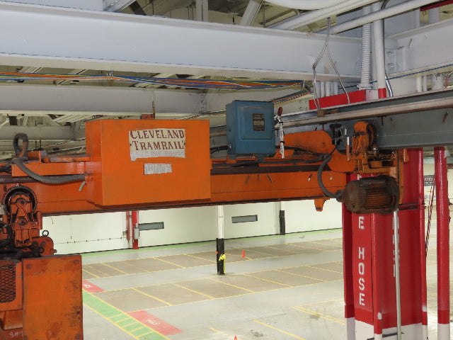 Cleveland Tramrail P&H 1 Ton Single Girder Underhung Bridge Crane 21' 8" Span