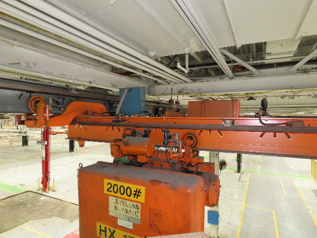 Cleveland Tramrail P&H 1 Ton Single Girder Underhung Bridge Crane 21' 8" Span