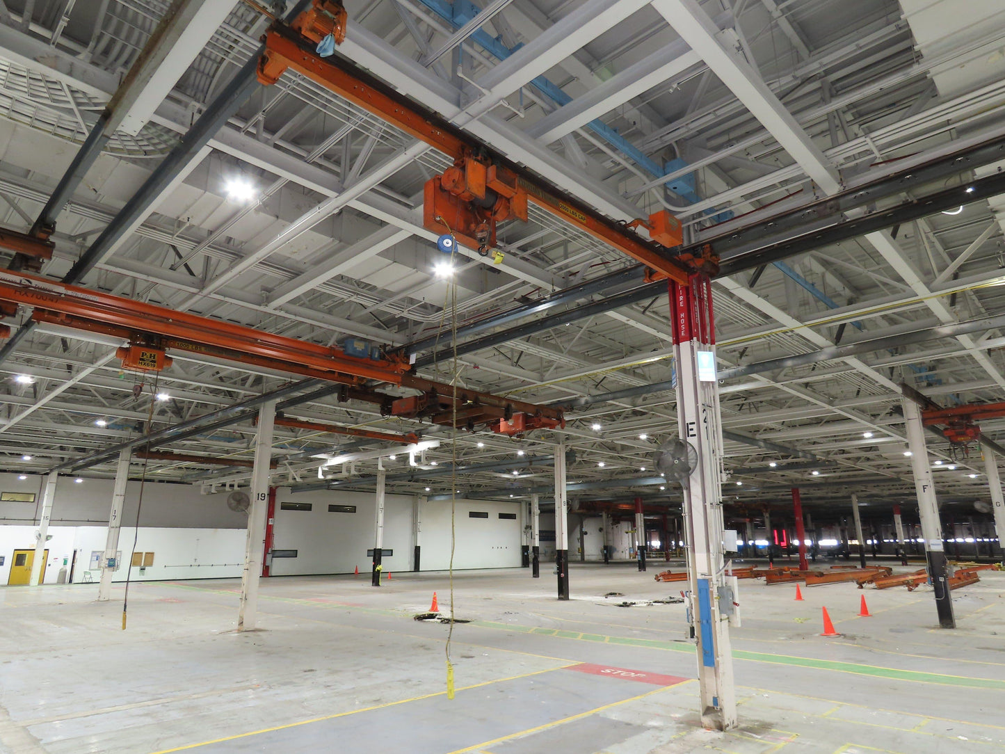 Cleveland Tramrail P&H 1 Ton Single Girder Underhung Bridge Crane 21' 8" Span