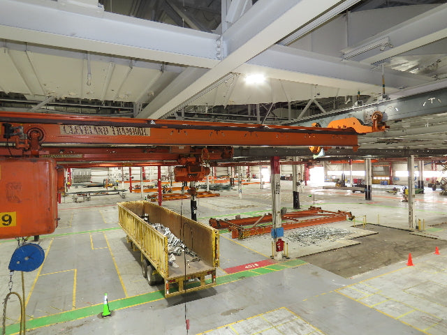 Cleveland Tramrail P&H 1 Ton Single Girder Underhung Bridge Crane 21' 8" Span