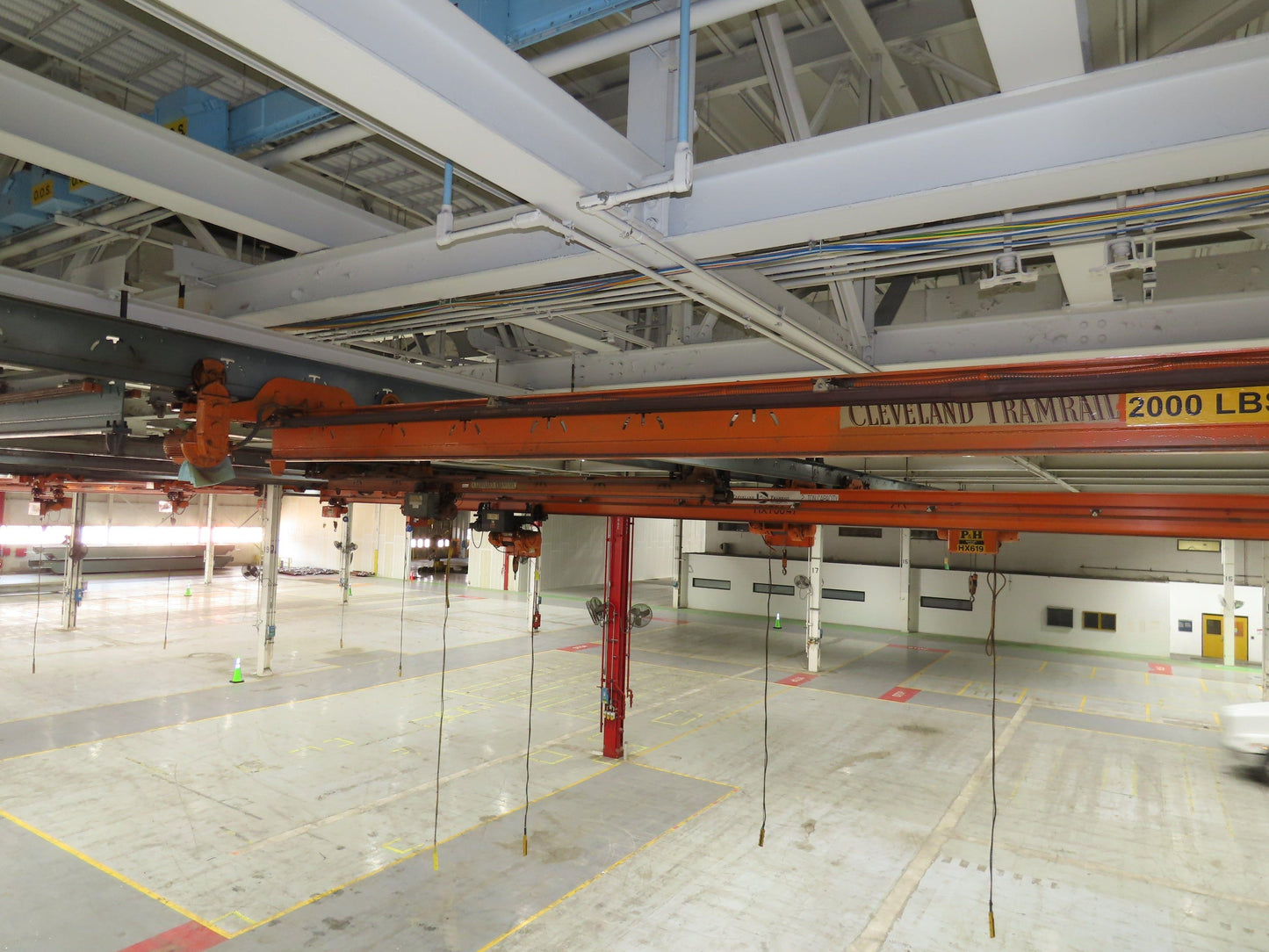 Cleveland Tramrail P&H 1 Ton Single Girder Underhung Bridge Crane 21' 8" Span