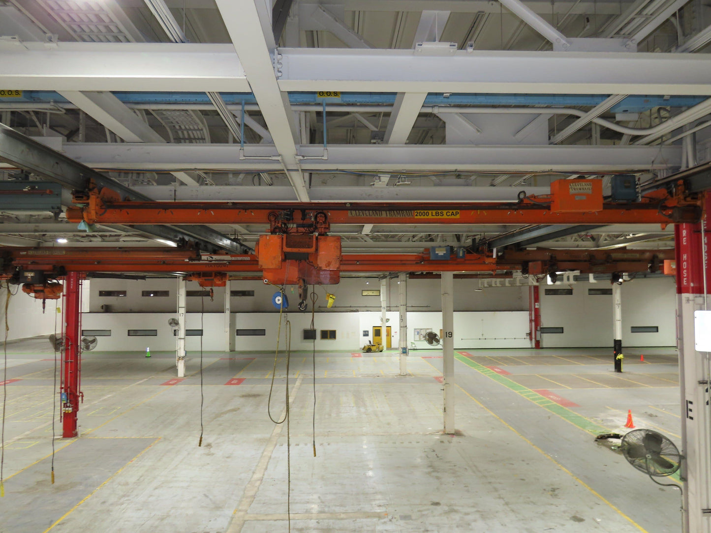 Cleveland Tramrail P&H 1 Ton Single Girder Underhung Bridge Crane 21' 8" Span