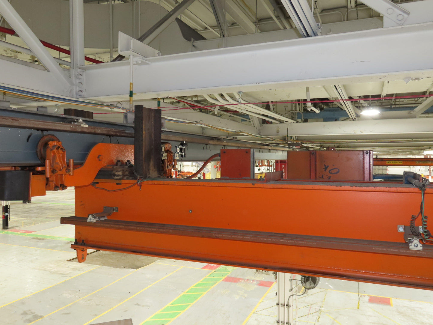 Cleveland Tramrail P&H 2 Ton Single Girder Underhung Bridge Crane 45' 10" Span