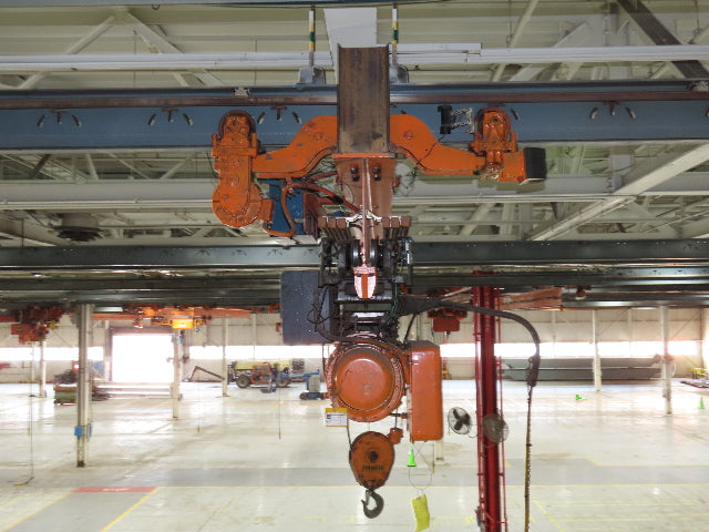 Cleveland Tramrail P&H 2 Ton Single Girder Underhung Bridge Crane 45' 10" Span
