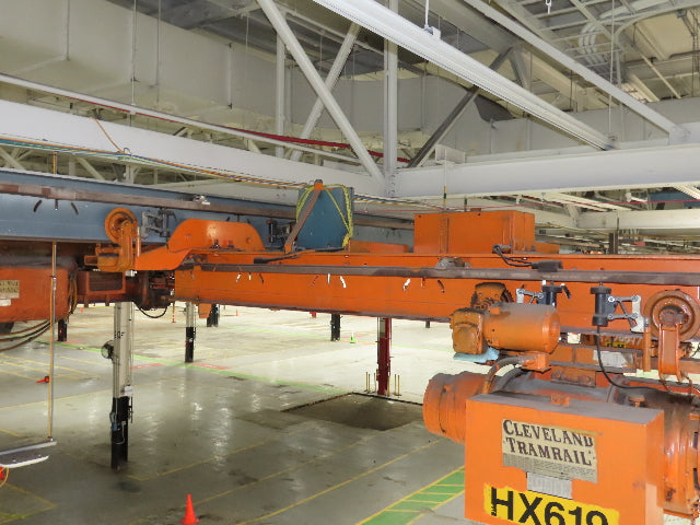 Cleveland Tramrail P&H 1/2 Ton Single Girder Underhung Bridge Crane 21' 8" Span