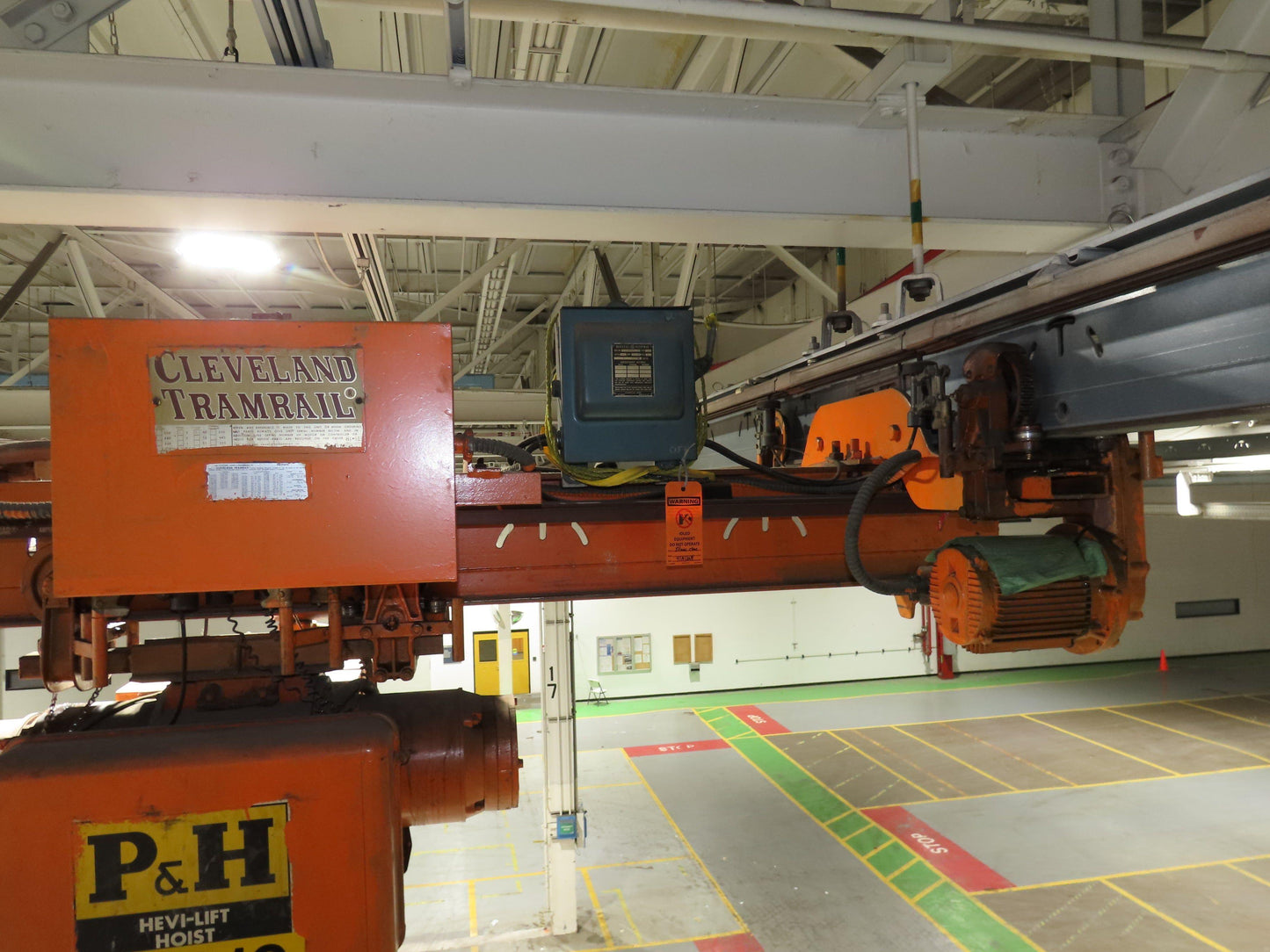 Cleveland Tramrail P&H 1/2 Ton Single Girder Underhung Bridge Crane 21' 8" Span