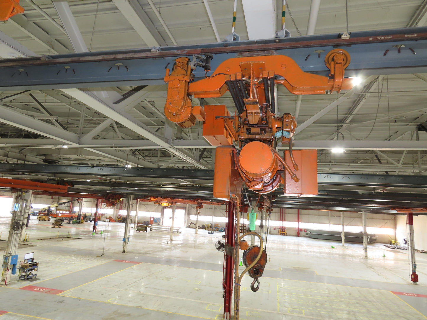 Cleveland Tramrail P&H 1/2 Ton Single Girder Underhung Bridge Crane 21' 8" Span