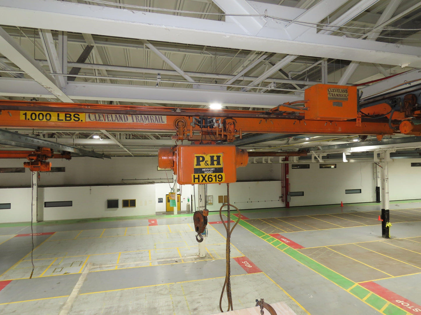 Cleveland Tramrail P&H 1/2 Ton Single Girder Underhung Bridge Crane 21' 8" Span