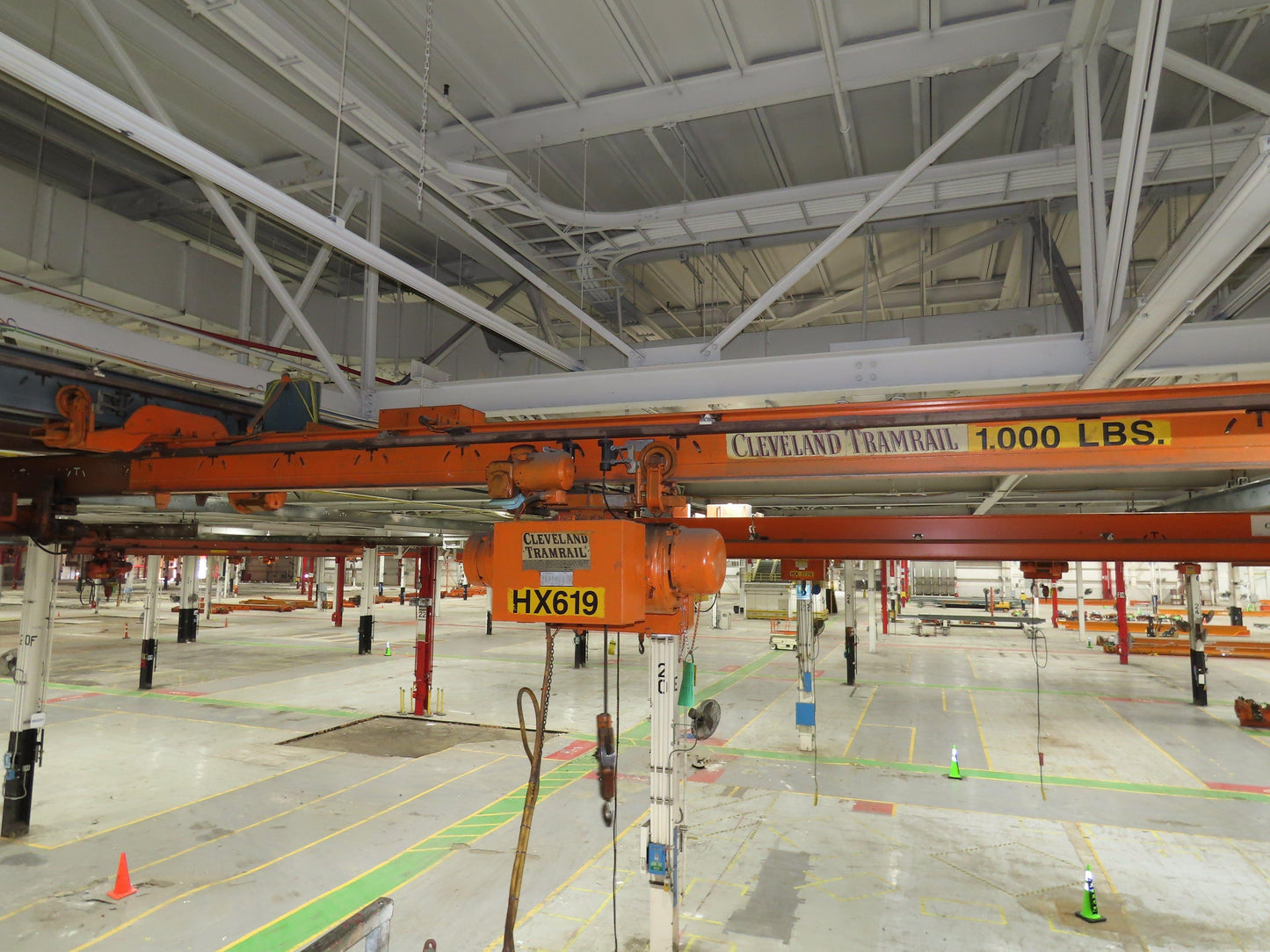 Cleveland Tramrail P&H 1/2 Ton Single Girder Underhung Bridge Crane 21' 8" Span
