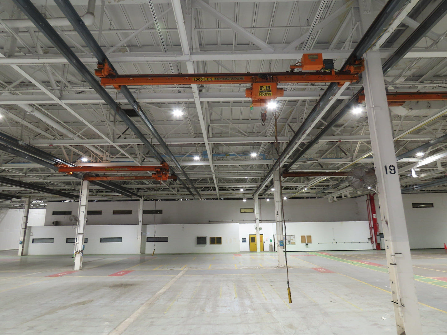 Cleveland Tramrail P&H 1/2 Ton Single Girder Underhung Bridge Crane 21' 8" Span