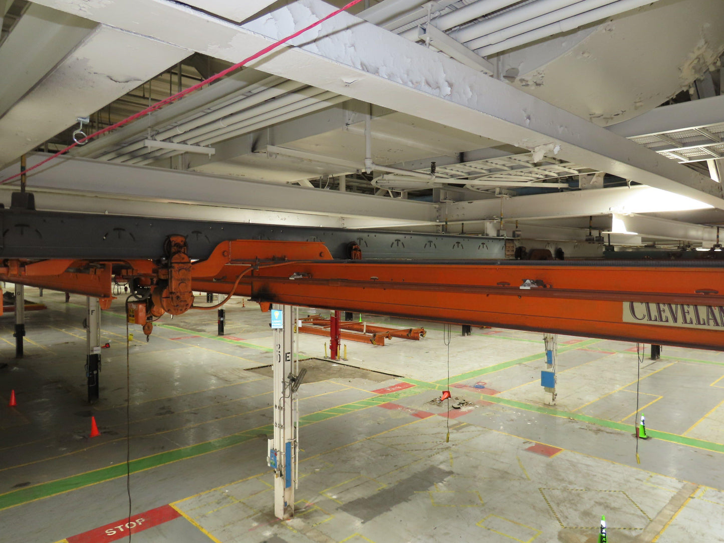 Cleveland Tramrail P&H 1 Ton Single Girder Underhung Bridge Crane 21' 8" Span