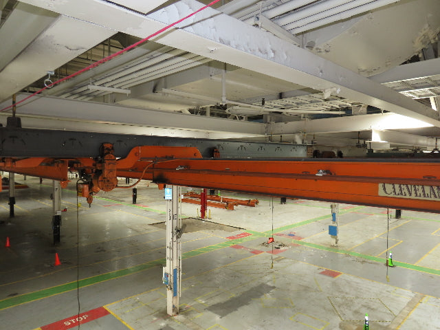 Cleveland Tramrail P&H 1 Ton Single Girder Underhung Bridge Crane 21' 8" Span