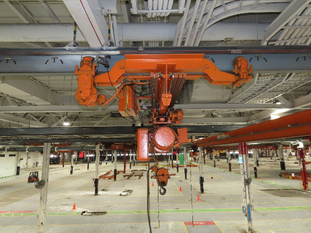 Cleveland Tramrail P&H 1 Ton Single Girder Underhung Bridge Crane 21' 8" Span