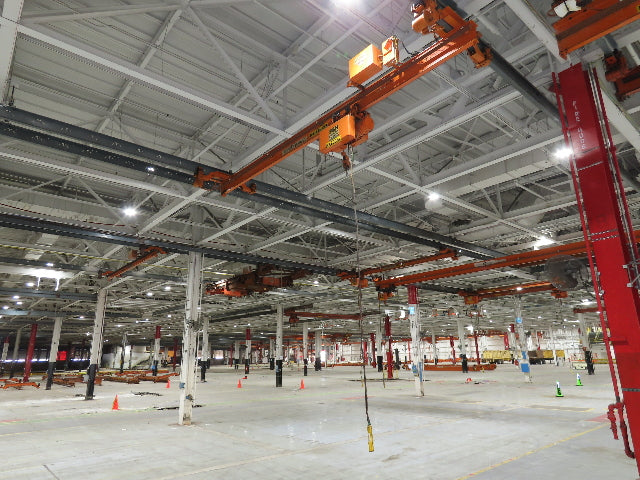 Cleveland Tramrail P&H 1 Ton Single Girder Underhung Bridge Crane 21' 8" Span