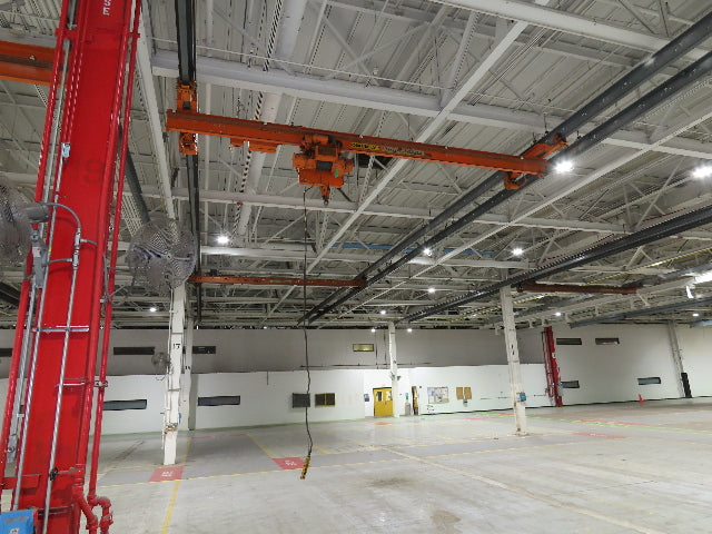Cleveland Tramrail P&H 1 Ton Single Girder Underhung Bridge Crane 21' 8" Span