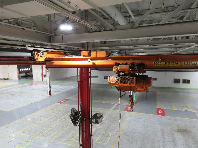 Cleveland Tramrail P&H 1 Ton Single Girder Underhung Bridge Crane 21' 8" Span