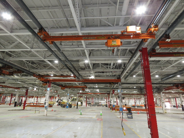 Cleveland Tramrail P&H 1 Ton Single Girder Underhung Bridge Crane 21' 8" Span