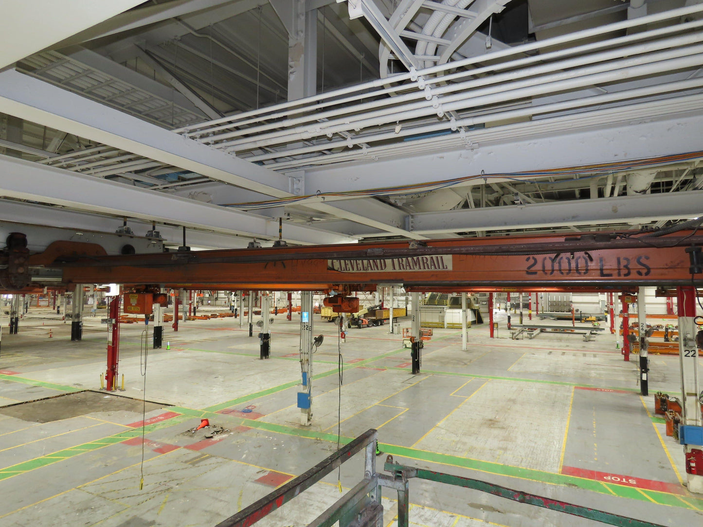 Cleveland Tramrail P&H 1 Ton Single Girder Underhung Bridge Crane 21' 8" Span