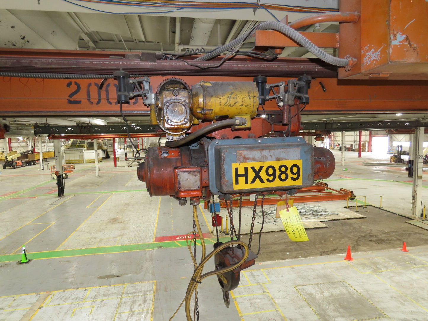 Cleveland Tramrail P&H 1 Ton Single Girder Underhung Bridge Crane 21' 8" Span