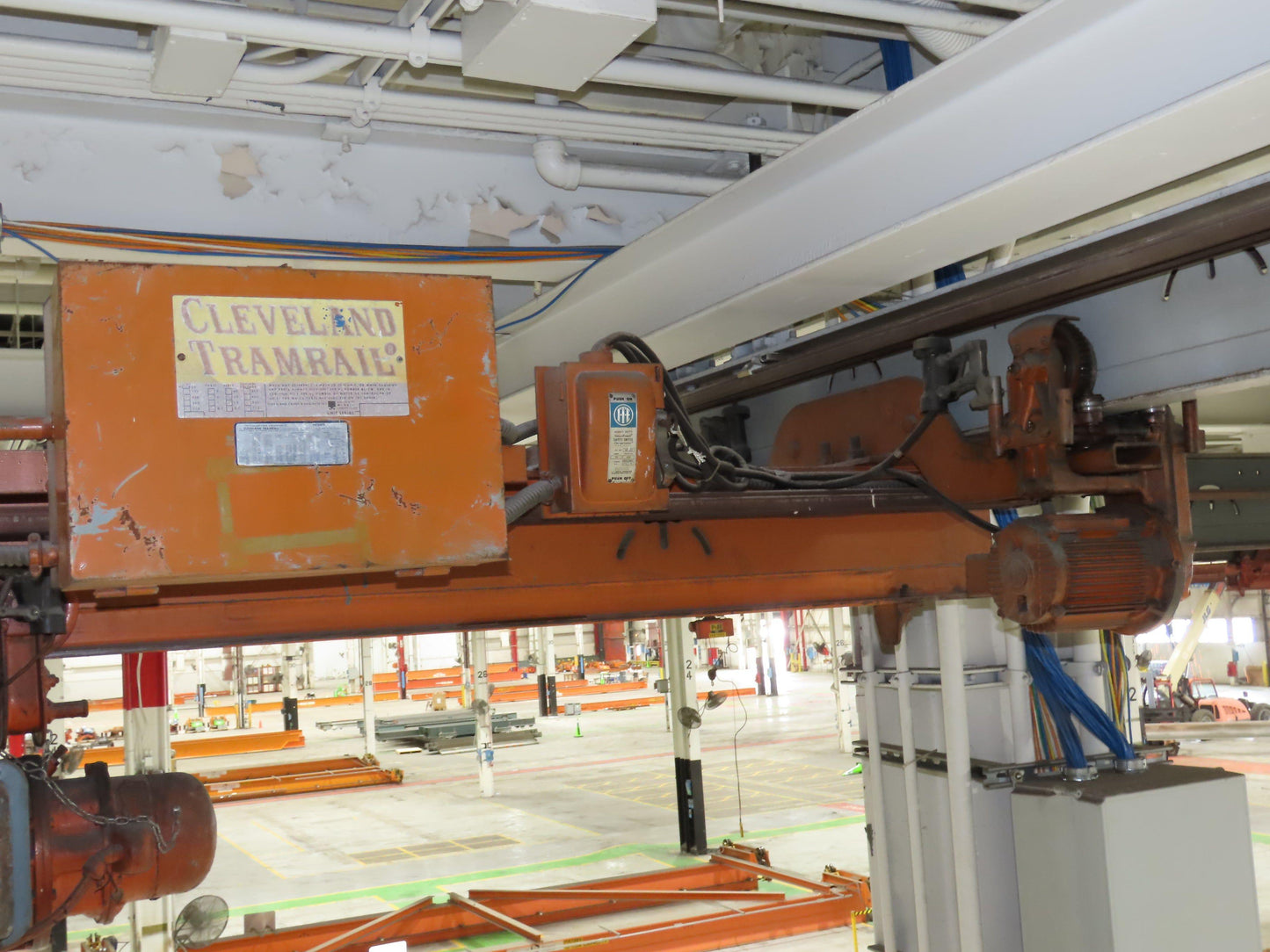 Cleveland Tramrail P&H 1 Ton Single Girder Underhung Bridge Crane 21' 8" Span