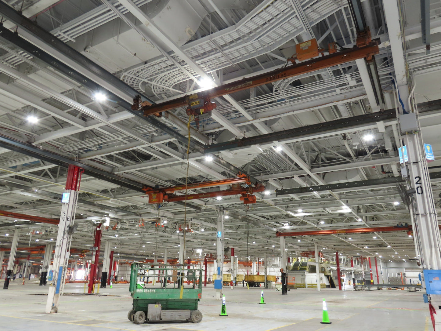 Cleveland Tramrail P&H 1 Ton Single Girder Underhung Bridge Crane 21' 8" Span