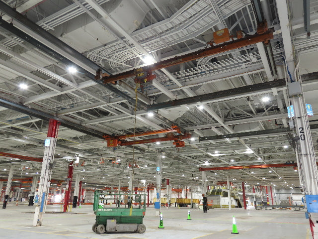 Cleveland Tramrail P&H 1 Ton Single Girder Underhung Bridge Crane 21' 8" Span